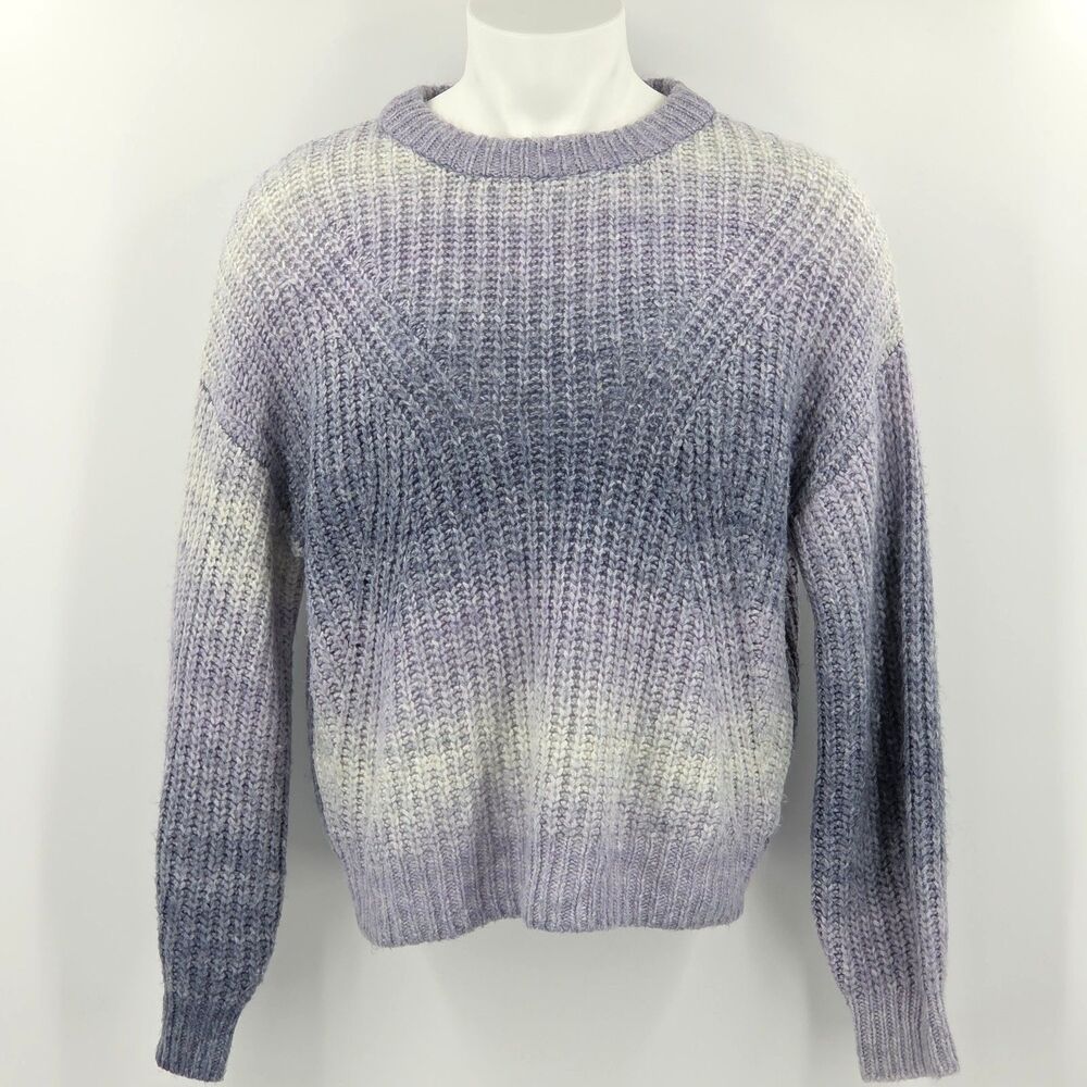 A New Day Chunky Knit Sweater Womens Large Purple Ombre Oversized Fall Winter